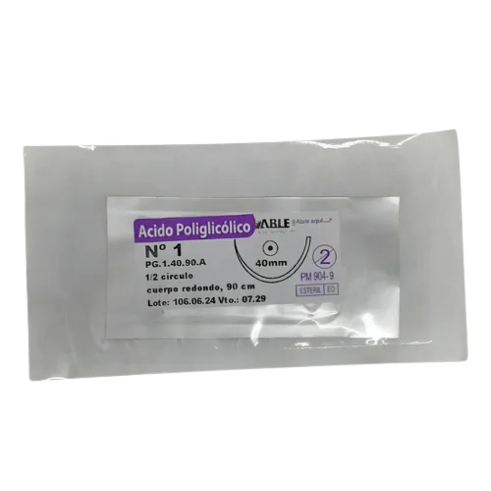 [11589] ACIDO POLIGLICOLICO - VICRYL - Nº 1 90 CM 1/2 CIRCULO 40 MM X UNIDAD