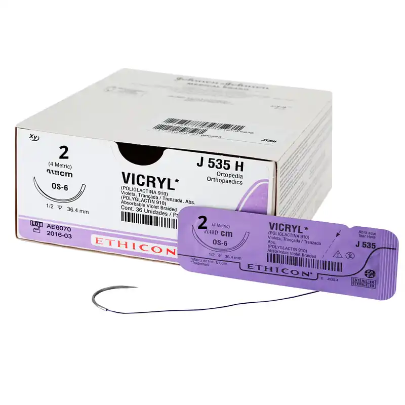 [11590] ACIDO POLIGLICOLICO - VICRYL - Nº 2 90CM 1/2 CIRCULO 40MM X UNIDAD