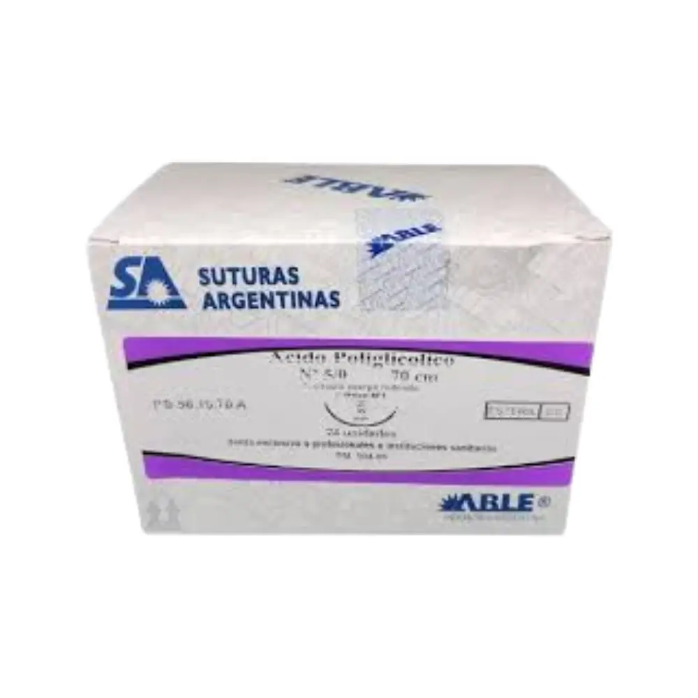 [18349] ACIDO POLIGLICOLICO - VICRYL - Nº 5/0 70 CM 1/2 CIRCULO 15 MM X UNIDAD