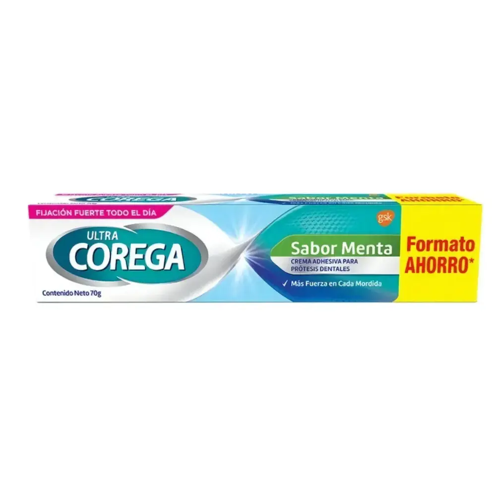 [209564] ADHESIVO PARA PROTESIS DENTALES ULTRA COREGA CREMA SABOR MENTA X70GR.