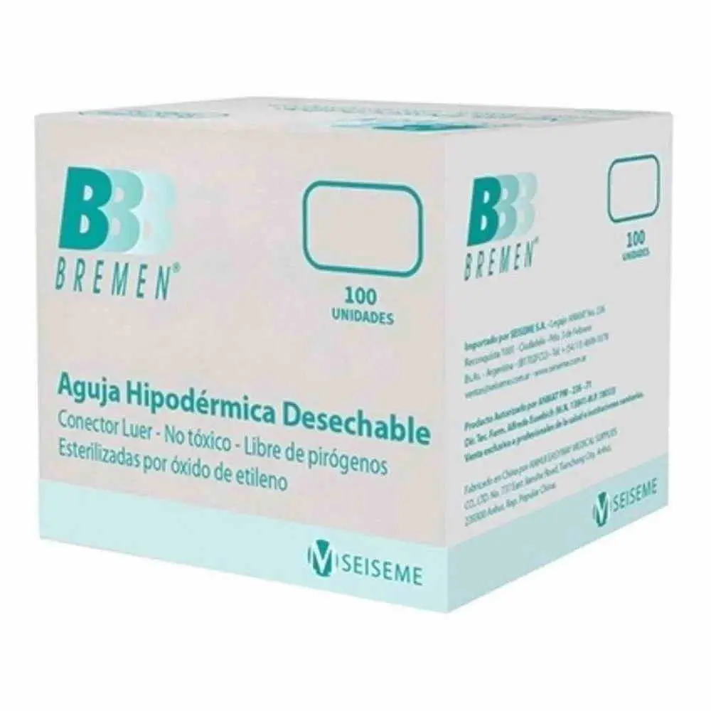 AGUJA DESCARTABLE 40/8 21 G X 1 1/2` - X 100 UNIDADES
