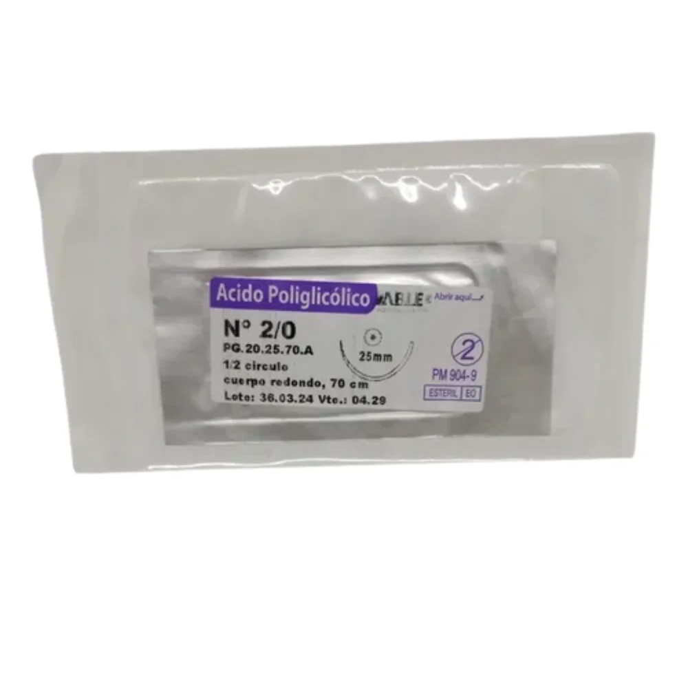 [11591] ACIDO POLIGLICOLICO - VICRYL - Nº 2/0 70 CM 1/2 CIRCULO 25 MM X UNIDAD