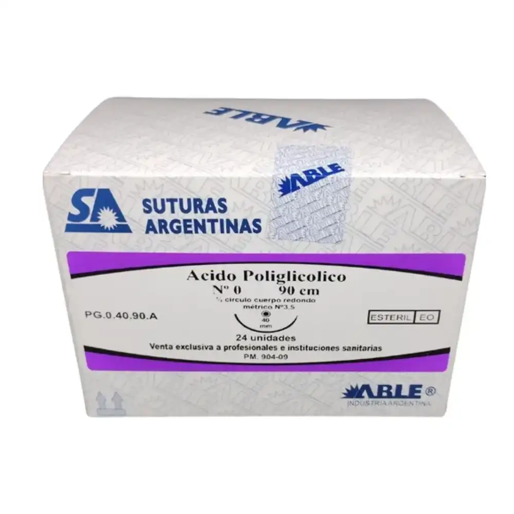 [13721] ACIDO POLIGLICOLICO - VICRYL - Nº 0 90 CM 1/2 CIRCULO 40 MM X UNIDAD