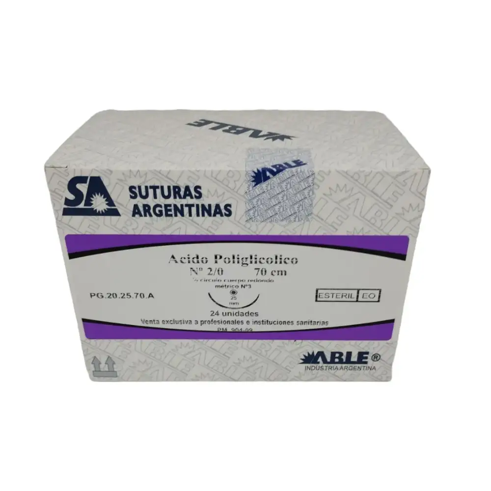 [18346] ACIDO POLIGLICOLICO - VICRYL - Nº 1 70 CM 1/2 CIRCULO 25 MM X UNIDAD