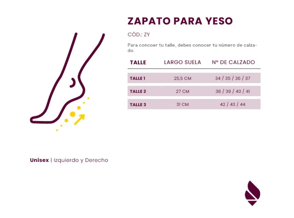 [7964] ZAPATO PARA YESO CHICO ZY